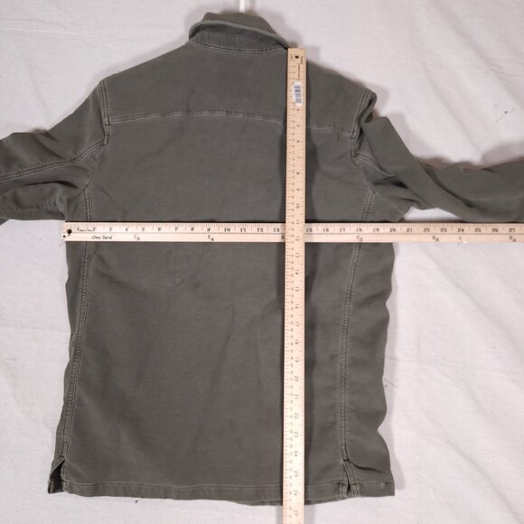 Faherty Shirt Jacket Mens XS Utility Long Sleeve Button Up Pockets Army Green - Picture 4 of 14